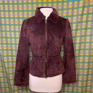Vintage Y2K Arden B chocolate suede jacket